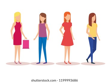 group of girls avatars characters