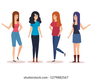 group of girls avatars characters