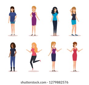 group of girls avatars characters