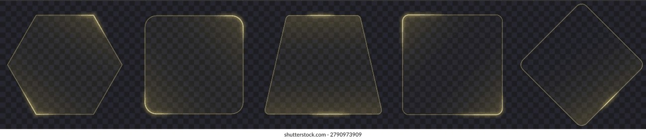 Group of glass display window soft yellow illumination, in hud.