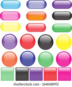 A group of glossy blank buttons or could be used as candy