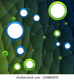 group of glossy spheres connected with wire triangles