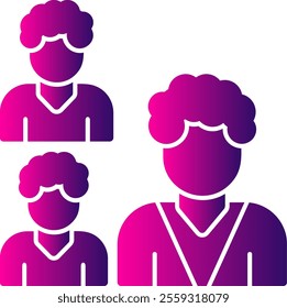 Group Glyph Gradient Vector Icon Design