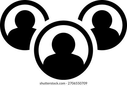 Vector de ilustración de icono de glifo de grupo