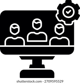 Diseño de icono de estilo de glifo de grupo