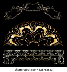 group gold ornaments, borders 
