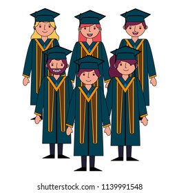 group of graduates avatar character