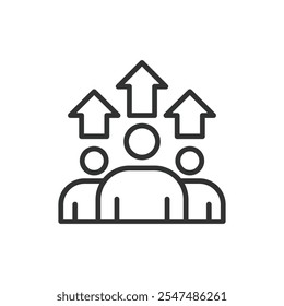 Group Growth, icon in line design. Group, growth, team, collaboration, progress, unity, development on white background vector. Group Growth editable stroke icon