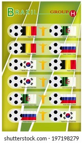 Group  H, Flags of 4 Nations of Football or Soccer Championship in Final Tournament. 