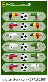 Group H, The Flags of 4 Nations of Football or Soccer Championship in Final Tournament. 