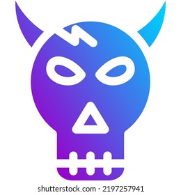 group of halloween icons created using variations of gradation style
