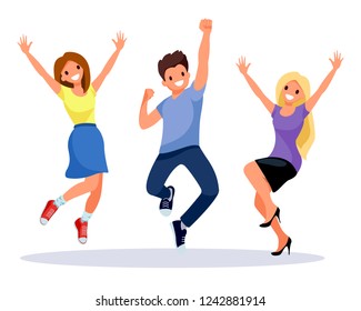 Group Happiness Freedom Motion Laughing People Stock Vector (Royalty ...