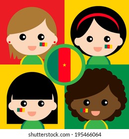 Group of happy Cameroon's supporters 