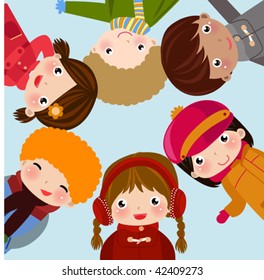 group of happy children