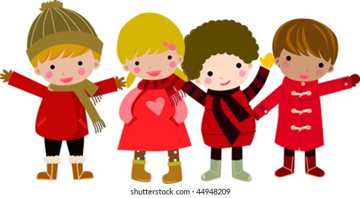 Group of happy children