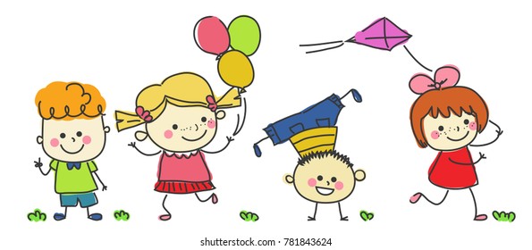 Group of happy children