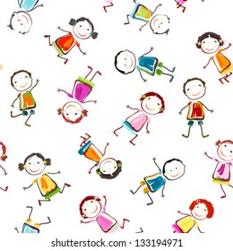 group of happy children playing