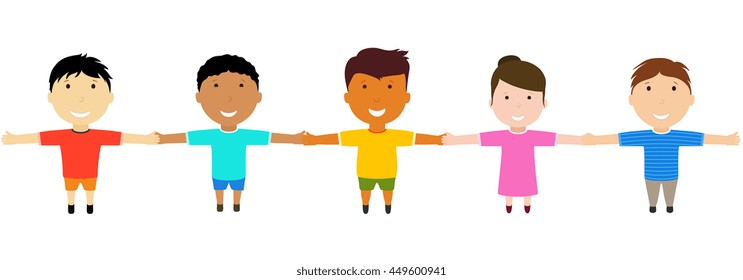 Group of happy  friends holding hands. Friendship concept.