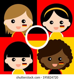 Group of happy Germany's supporters 