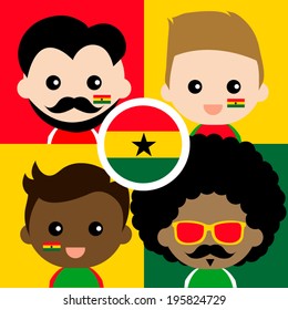 Group of happy Ghana's supporters 