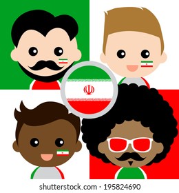 Group of happy Iran's supporters 