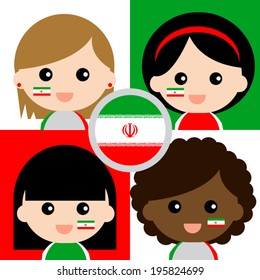 Group of happy Iran's supporters 