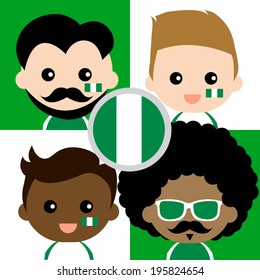 Group of happy Nigeria's supporters 
