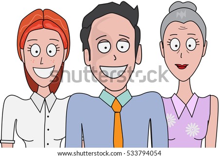 Group of happy people avatar/ Editable Eps10.

