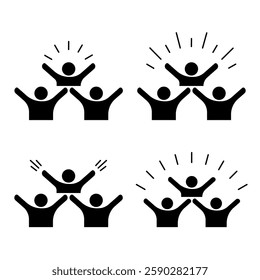 Group Happy people icon Set. Simple solid style. Group Happy people Vector Icon in line style design. Group Happy people Symbol. Vector illustration.