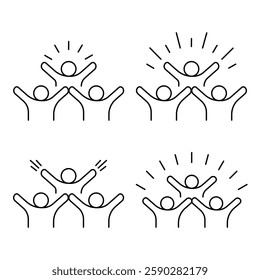 Group Happy people icon Set. Simple solid style. Group Happy people Vector Icon in line style design. Group Happy people Symbol. Vector illustration.