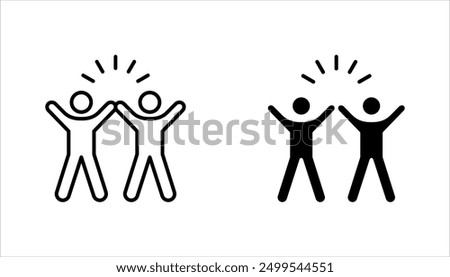 group happy people icon set, party friends, joy expression feeling, vector illustration on white background