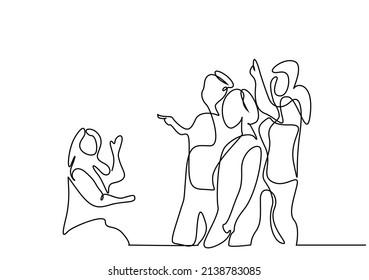 group of happy people pointing something with their fingers