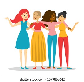 Group Happy Women Vector Isolated Female Stock Vector (Royalty Free ...