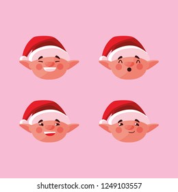 group head of helper santa claus for xmas