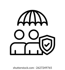 Group Health Insurance Vector outline icon. Eps10 file 
