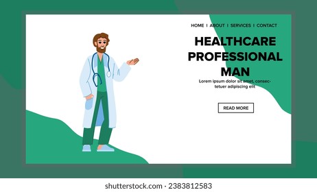 group healthcare professional man vector. nurse team, care work, women male group healthcare professional man web flat cartoon illustration