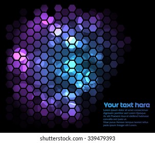 Group of hexagons lights with color gradient