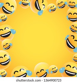Group of high detailed yellow emoticons, vector illustration