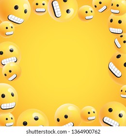 Group of high detailed yellow emoticons, vector illustration