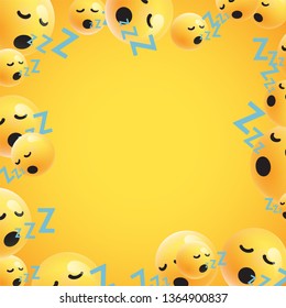 Group of high detailed yellow emoticons, vector illustration