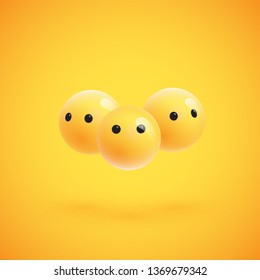 Group of high detailed yellow emoticons, vector illustration