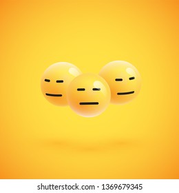 Group of high detailed yellow emoticons, vector illustration