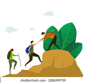 Friends Mountain Climbing Stock Vectors, Images & Vector Art | Shutterstock