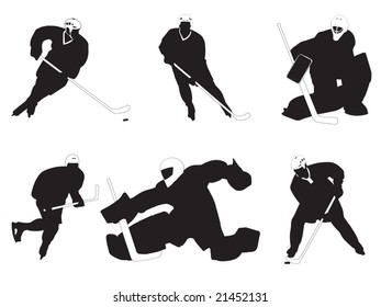 Group of hockey players vector illustration