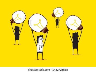 Group holding up a idea