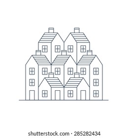 Group of houses. Real estate. Mortgage rate. Building development.