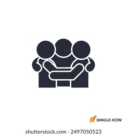 Group Hug icon vector illustration. Group Hug symbol isolated on white background