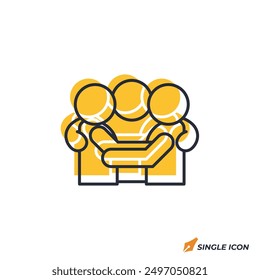 Group Hug icon vector illustration. Group Hug symbol isolated on white background