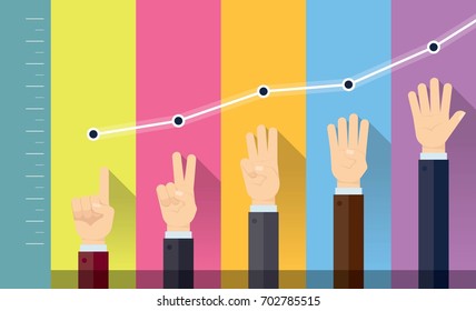 Group of Human Hands, flat design style illustration