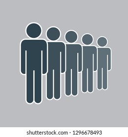 Group of human icon in flat style isolated on grey background. Symbol of People for infographics and web site. Vector illustration and graphic design.